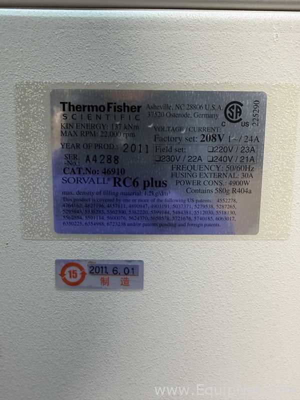 Centrífuga para laboratorio Thermo Scientific Sorvall RC6+