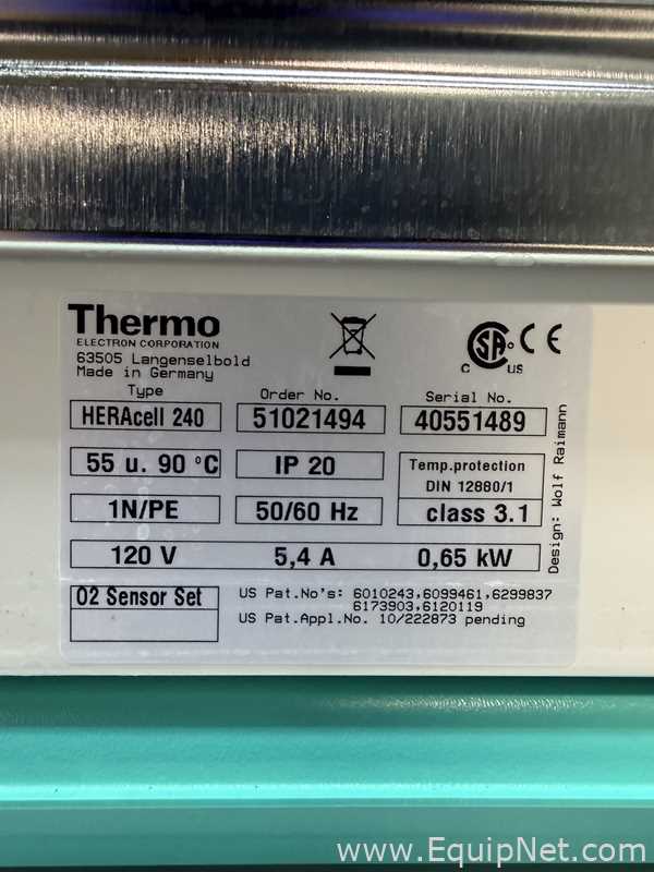 Thermo Electron Corporation HeraCell 240 Double Stack Incubators