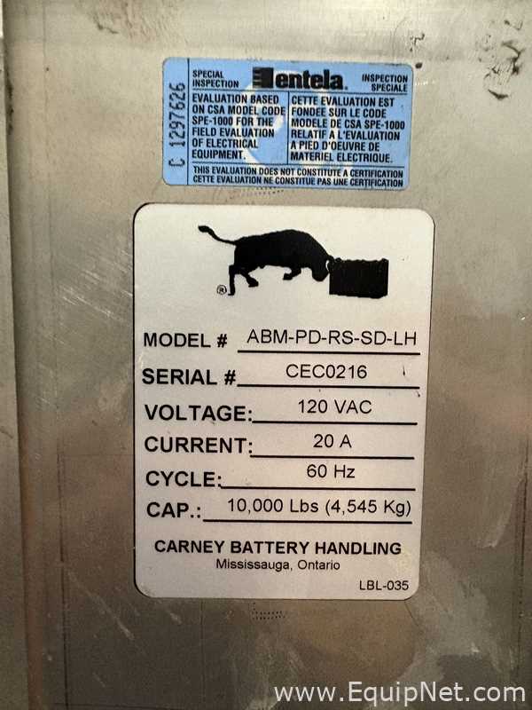 Carney Battery Handling System Including Battery Chargers and Battery Waste Treatment System