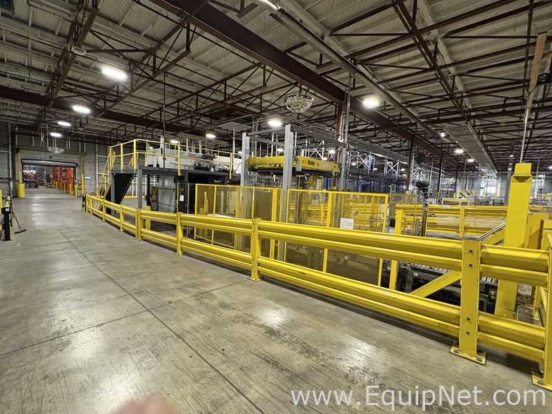 Alvey Model 881 Palletizer and ITW Muller F239 Octopus Pallet Wrapper Line