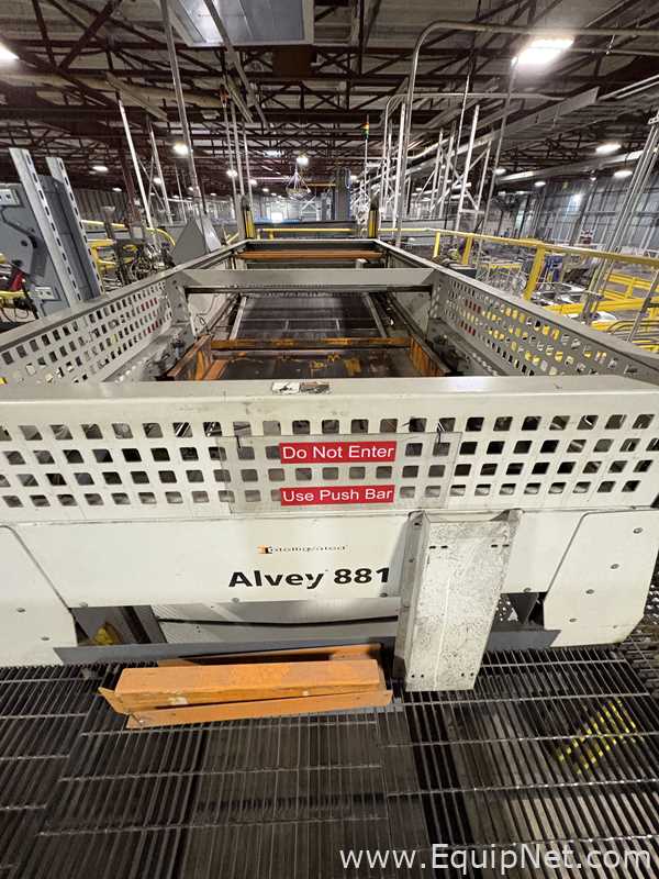 Alvey Model 881 Palletizer and ITW Muller F239 Octopus Pallet Wrapper Line