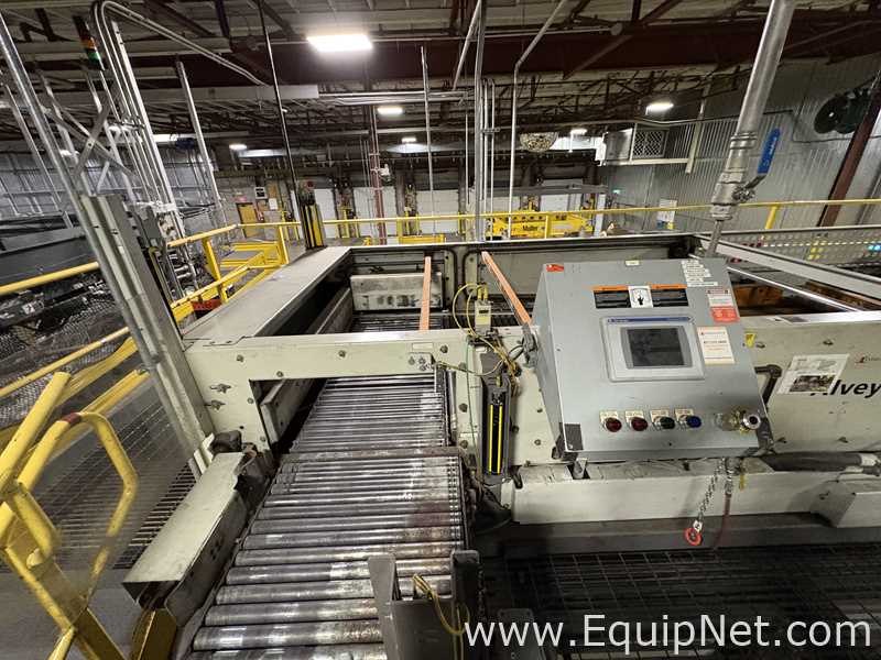Alvey Model 881 Palletizer and ITW Muller F239 Octopus Pallet Wrapper Line