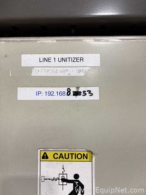Alvey Model 881 Palletizer and ITW Muller F239 Octopus Pallet Wrapper Line
