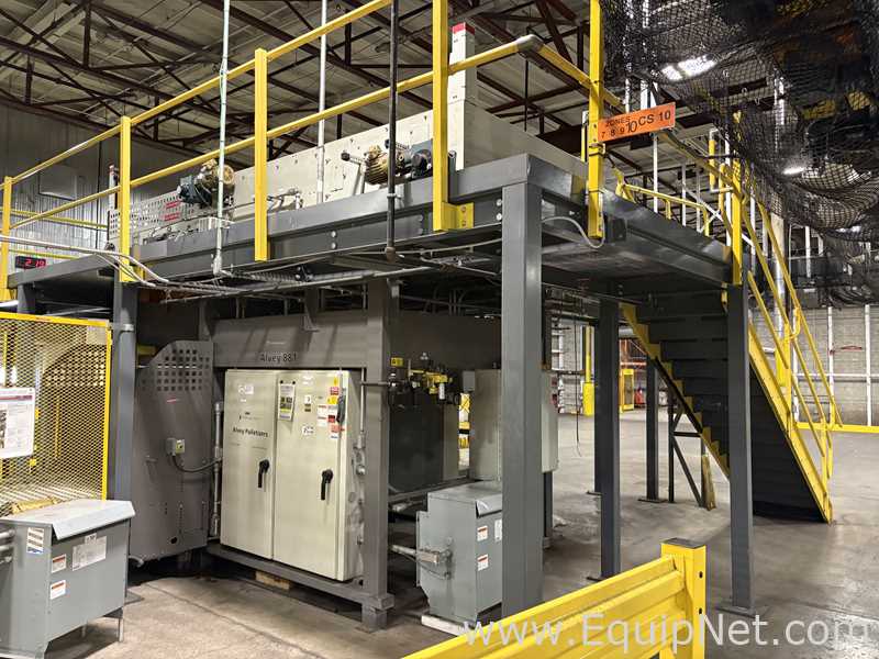 Alvey Model 881 Palletizer and ITW Muller F239 Octopus Pallet Wrapper Line