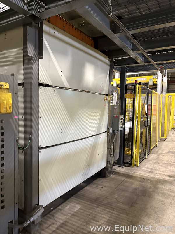 Alvey Model 881 Palletizer and ITW Muller F239 Octopus Pallet Wrapper Line