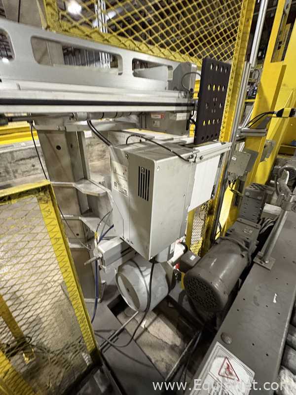Alvey Model 881 Palletizer and ITW Muller F239 Octopus Pallet Wrapper Line