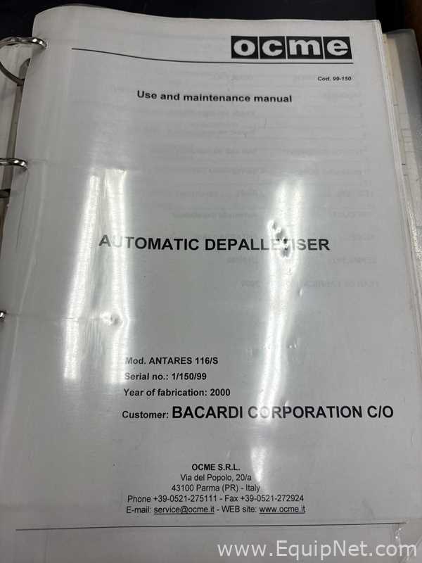 OCME Antares 116.S Automatic Depalletizer