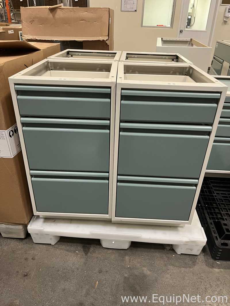 Lot of Lab Storage Counters and Cabinets, Agave and Light Neutral Colors