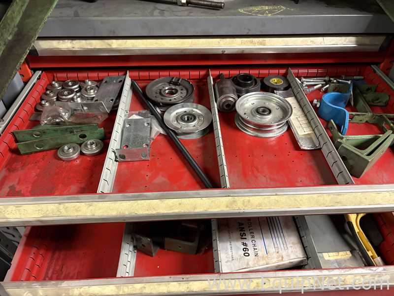 Two Cabinets With Miscelleaneous Repair Parts, One Justrite Flamable Cabinet