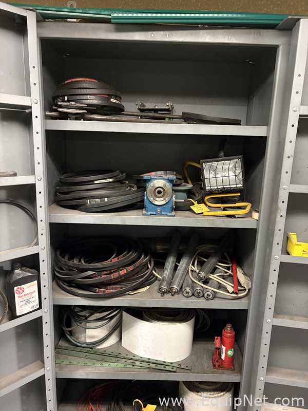 Two Cabinets With Miscelleaneous Repair Parts, One Justrite Flamable Cabinet