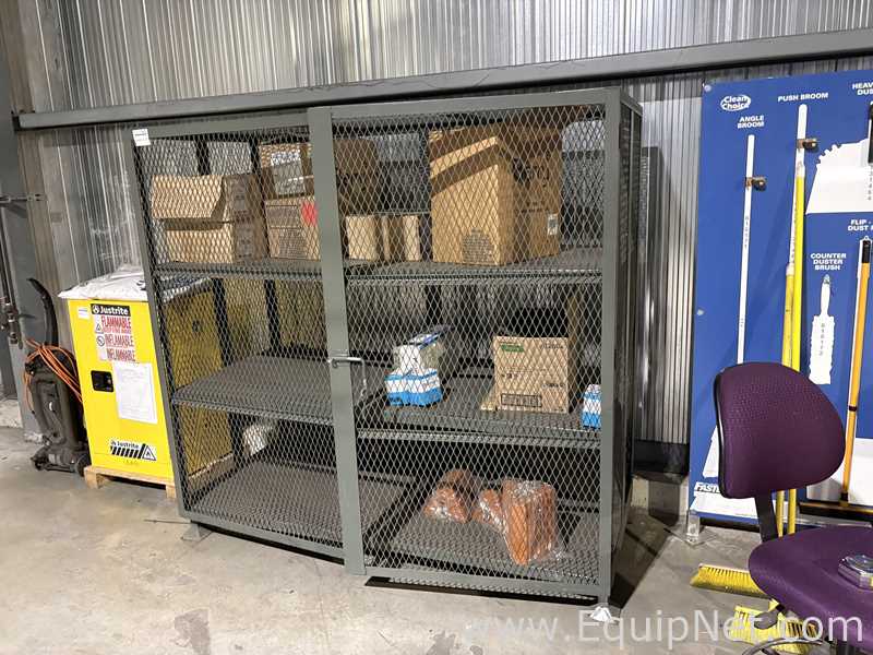 Four Cabinets With Miscelleaneous Repair Parts Including One Justrite Flamable Cabinet