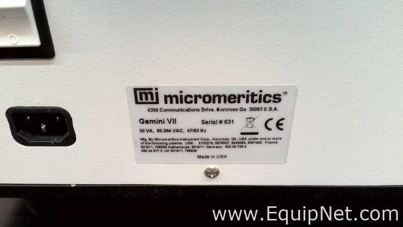 Micromeritics Gemini VII Surface Area and Porosity Analyzer