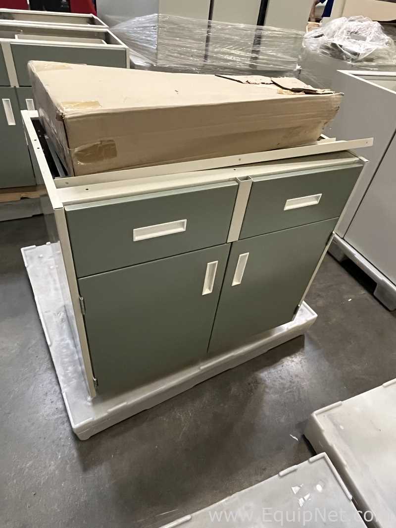 Lot of Lab Storage Counters and Cabinets, Agave and Light Neutral Colors
