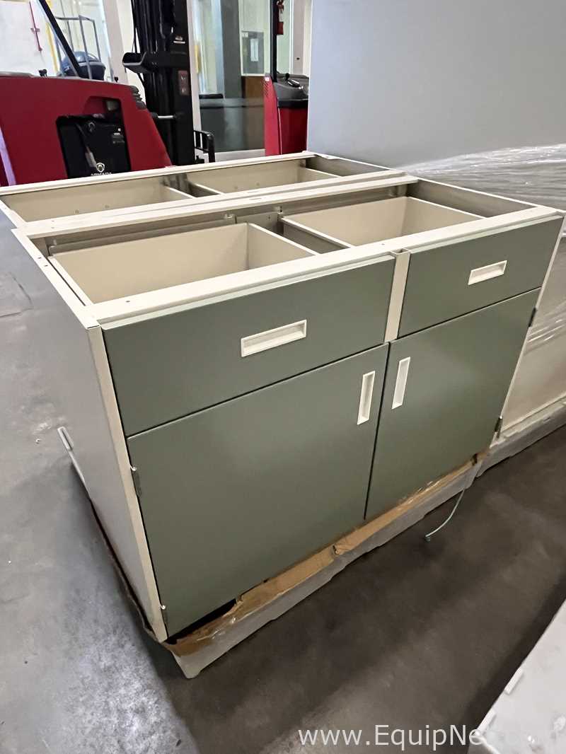 Lot of Lab Storage Counters and Cabinets, Agave and Light Neutral Colors
