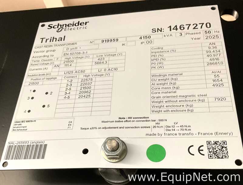 Unused Schneider Trihal 4150 kVA Electric Transformer 2