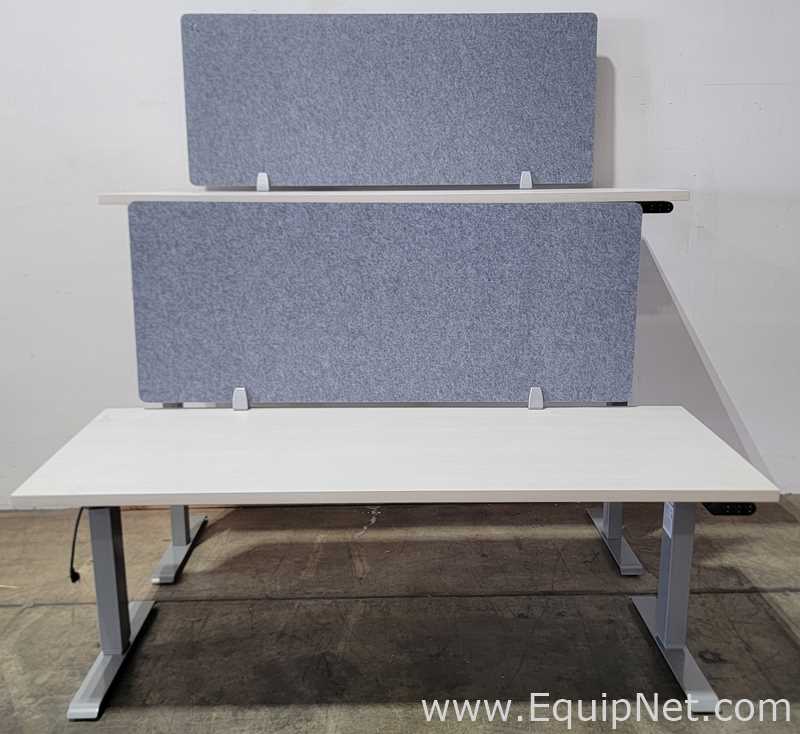 Lot of 2 Haworth Co HAT2-HI-L-XX Electrical Height Adjustable Single Motor Tables