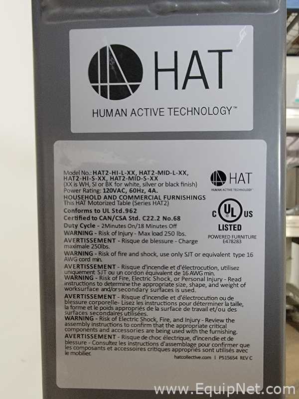 Lot of 2 Haworth Co HAT2-HI-L-XX Electrical Height Adjustable Single Motor Tables