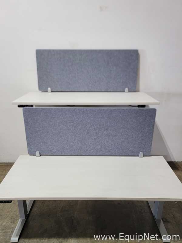 Lot of 2 Haworth Co HAT2-HI-L-XX Electrical Height Adjustable Single Motor Tables