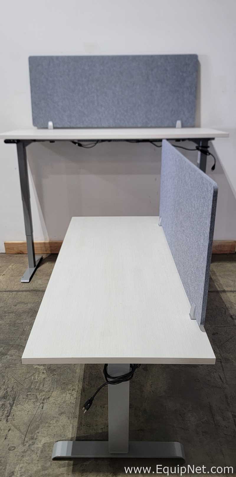 Lot of 2 Haworth Co HAT2-HI-L-XX Electrical Height Adjustable Single Motor Tables