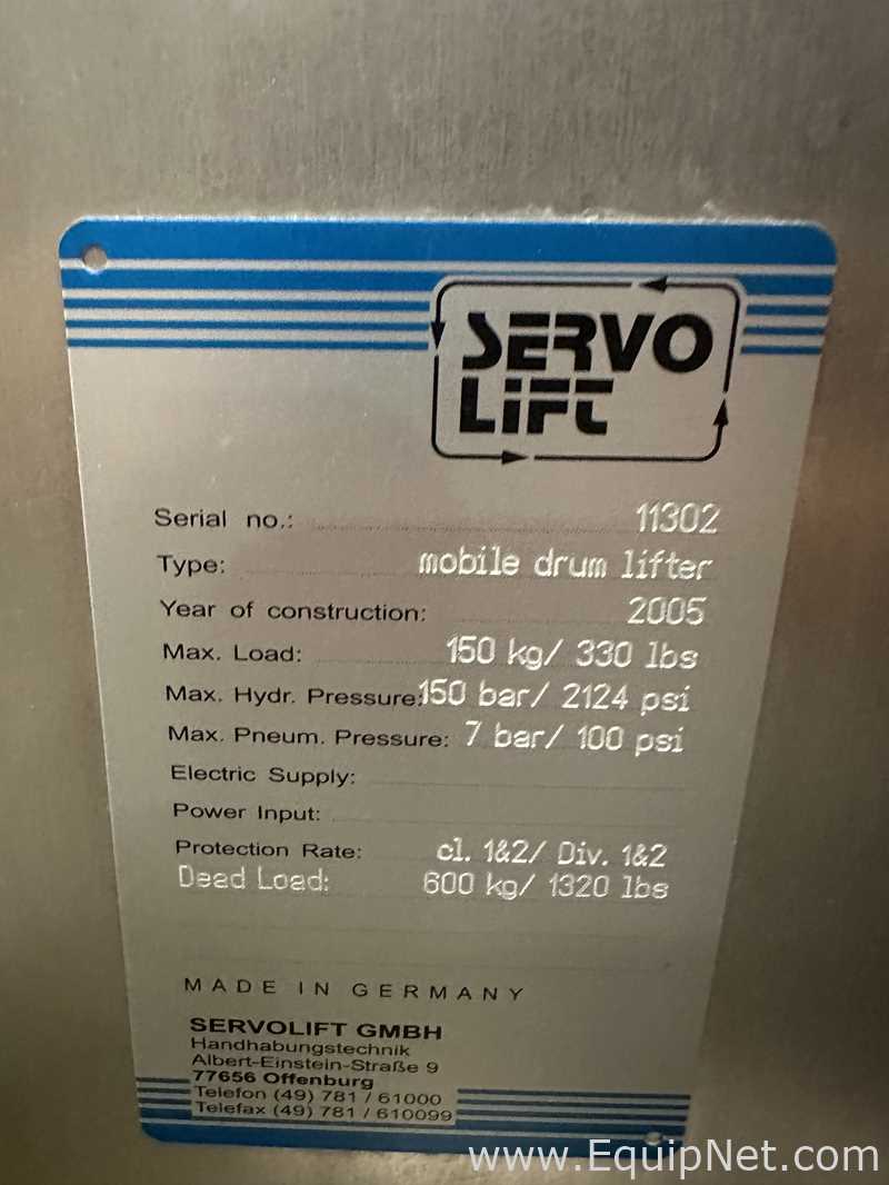 Servolift Stainless Steel Mobile Drum Lift
