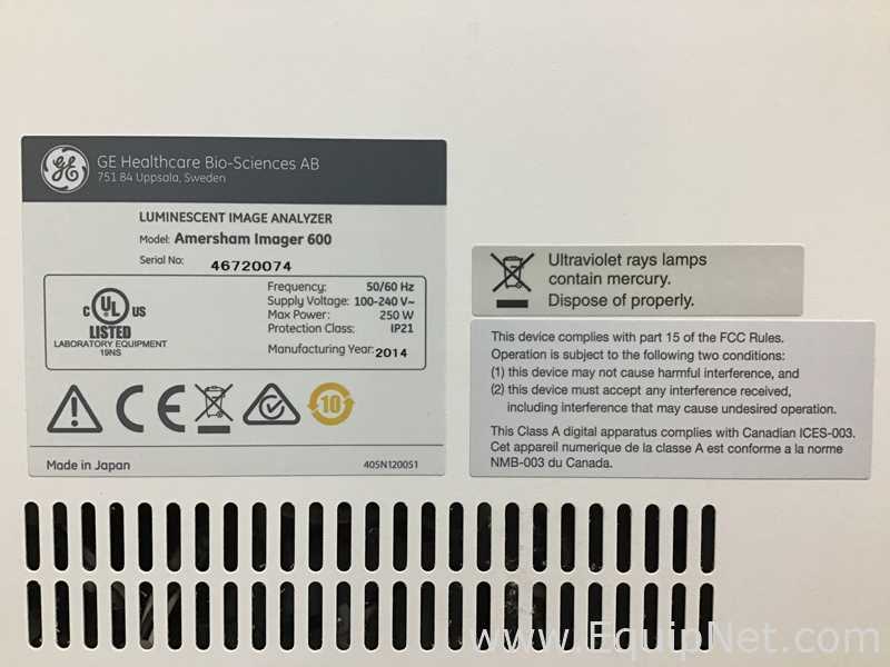 GE Healthcare Bio-Sciences AB Amersham Imager 600