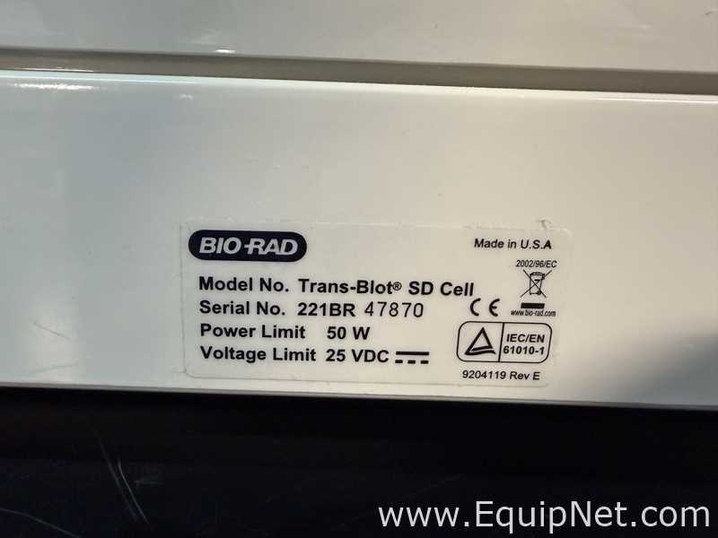 Bio Rad Trans-Blot SD Cell Transfer System