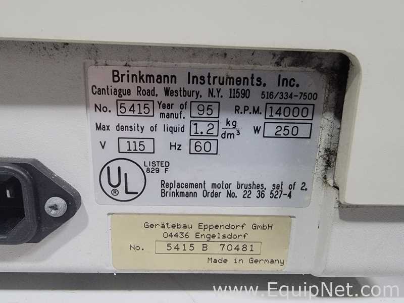 Lote de 2 Centrífuga para laboratorio Eppendorf-Brinkmann Instruments 5415 C