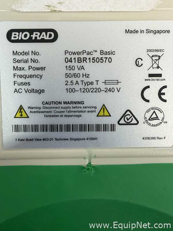 Bio-Rad PowerPac Basic Electrophoresis Power Supply With Chamber