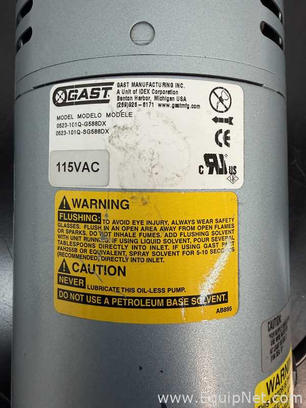 Bomba de Vacío Gast Manufacturing Inc. 0523-101Q-G588DX