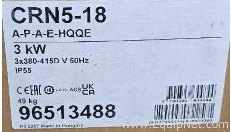 Unused Grundfos CRN5-18 and CR3-11 Centrifugal Pumps NIB