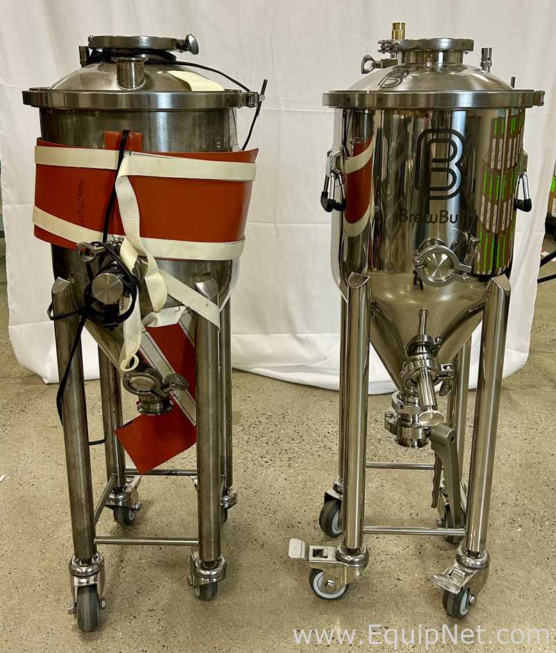 Lot of 2 BrewBuilt Stainless Steel Conical Brewing Tanks