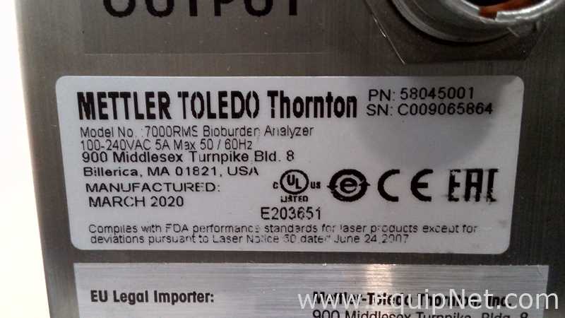 Analisador Mettler Toledo Thornton 7000RMS