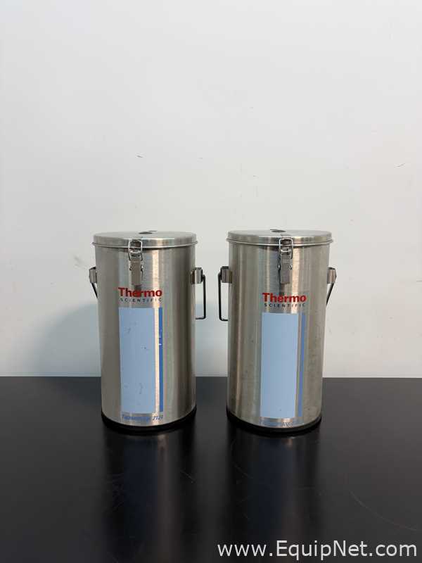 Lot of 2 Thermo Scientific ThermoFlask 2124 4.5-Liter Benchtop Liquid Nitrogen Container