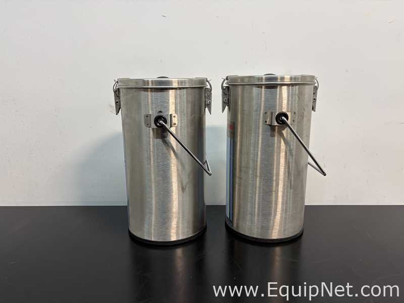 Lot of 2 Thermo Scientific ThermoFlask 2124 4.5-Liter Benchtop Liquid Nitrogen Container