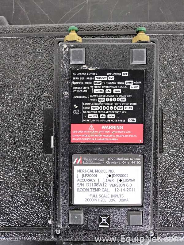 Lot of 2 Meri Cal Instrument LP2000I Manometers