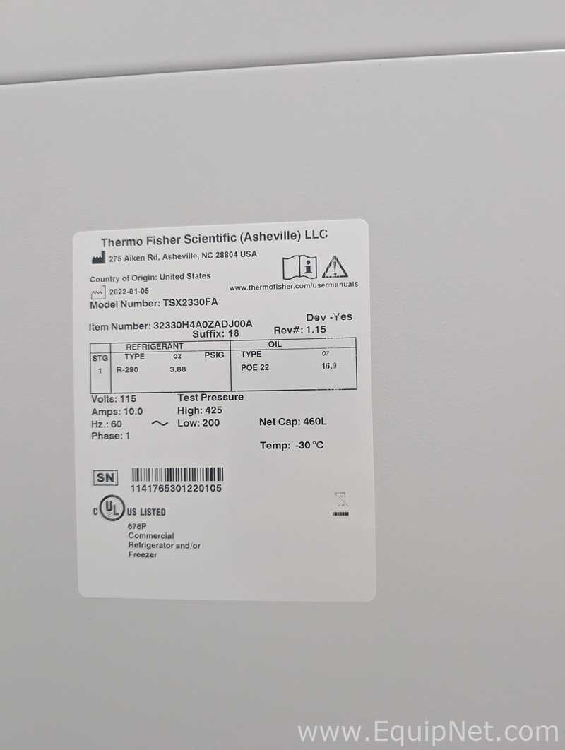 Congelador Thermo Fisher TSX2330FA. Sin usar