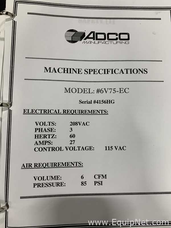 Encartonadora Verticales ADCO Manufacturing 6V-75-EC