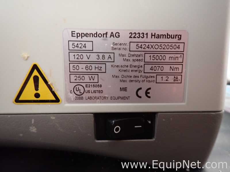Lote de 2 Centrífuga para laboratorio Eppendorf 5424