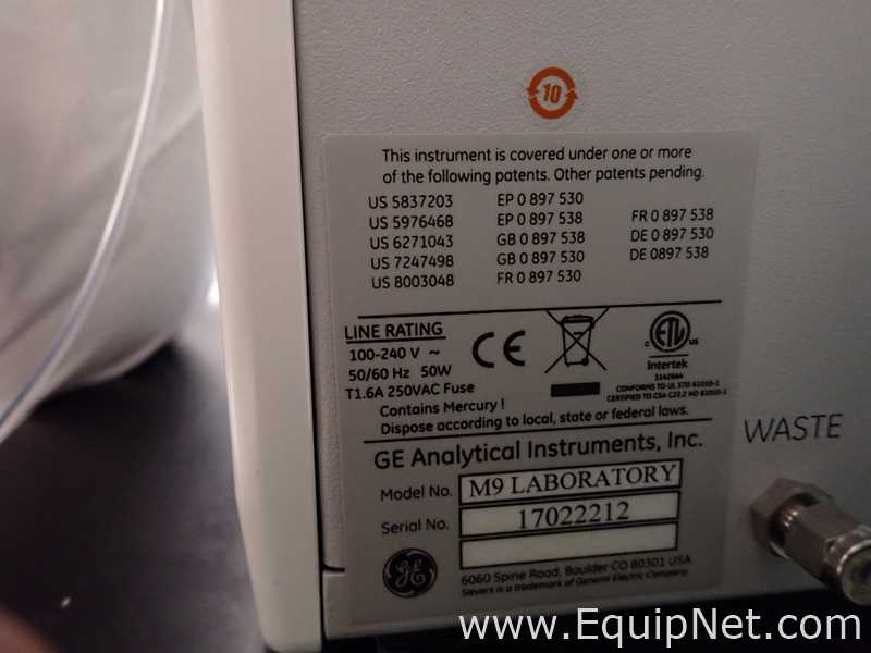 GE Analytical Instruments Sievers M9 TOC Analyzer with Autosampler