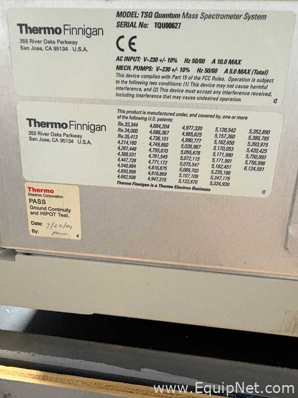 Espectrômetro de Massa Thermo Electron Corporation Finnigan TSQ Quantum