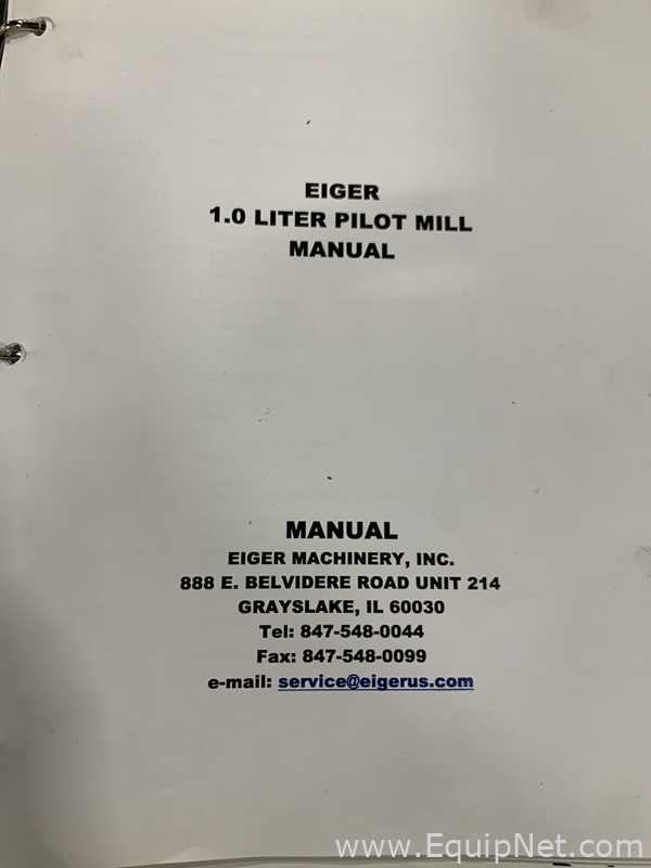 Eiger Machinery M1000 Mini Mill Laboratory Bead Mill