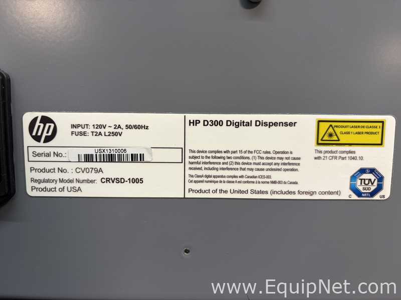 HP CRVSD-1005 D300 Digital Dispenser
