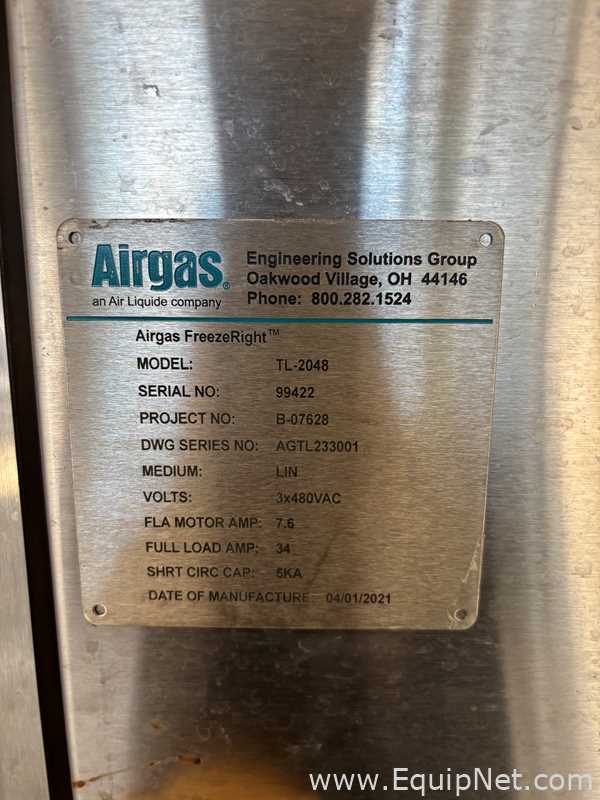 Airgas FreezeRight TL-204 Cryogenic Tunnel Freezer
