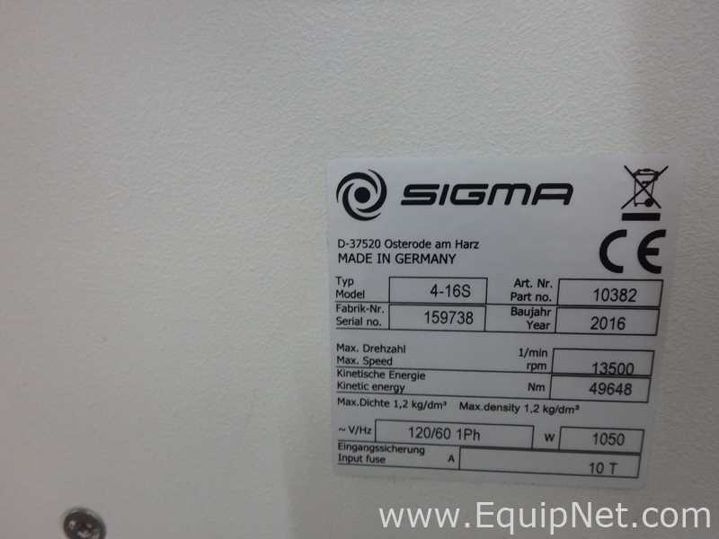 Sigma 4-16S Laboratory Centrifuge