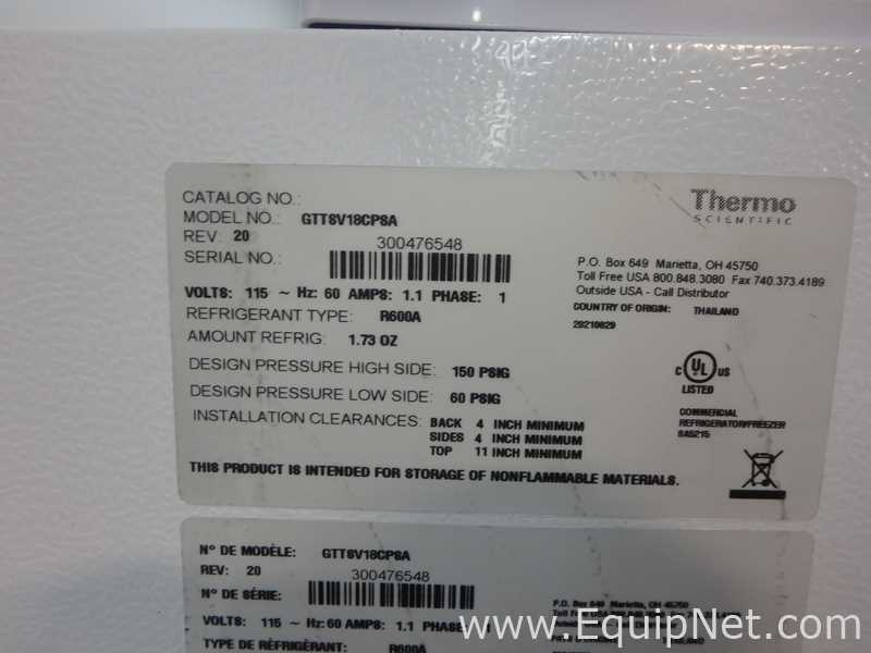 Refrigeradores Thermo Scientific GTT8V18CP8A