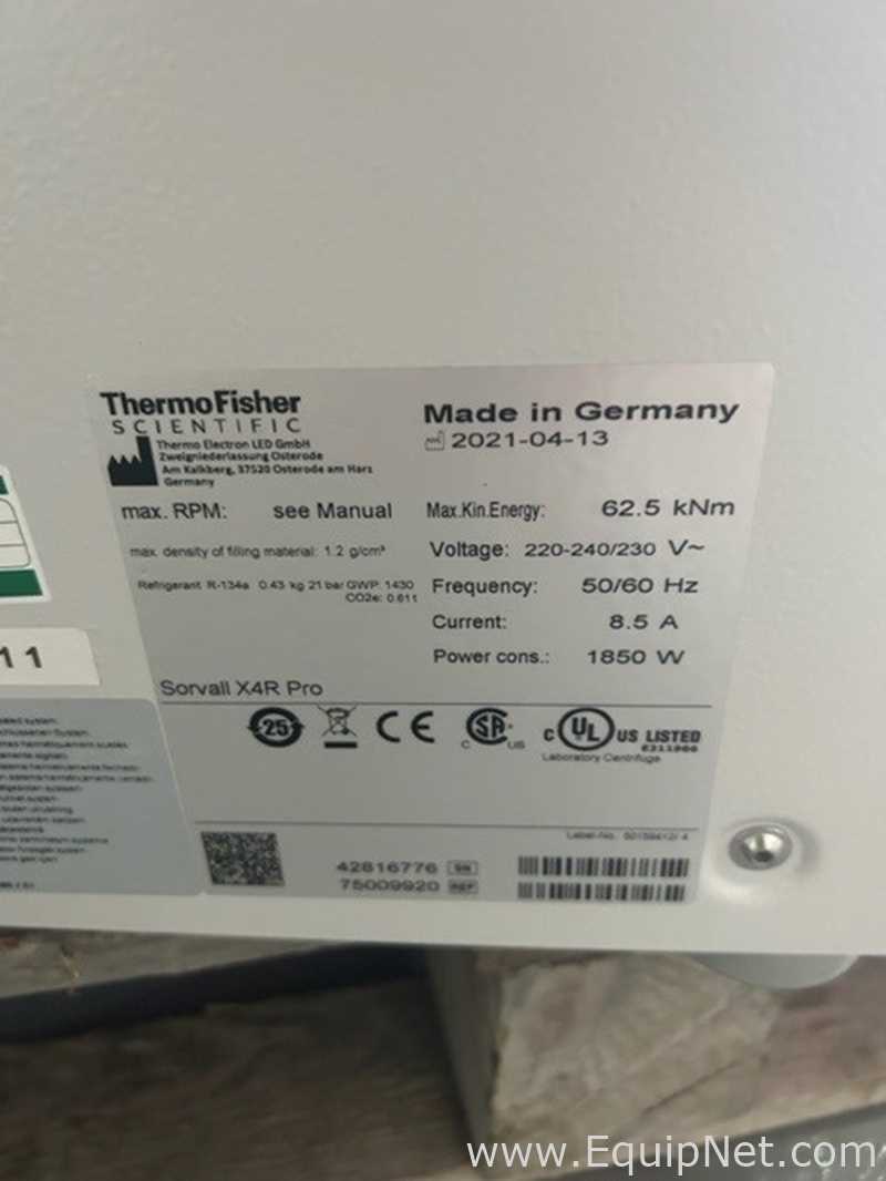 Centrífuga para laboratorio Thermo Fisher Scientific Sorvall X4R Pro Series Centrifuge