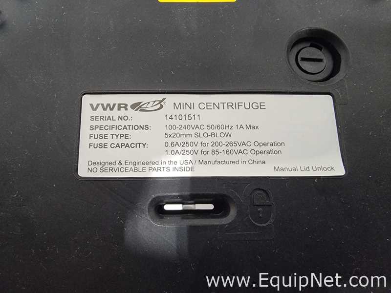 Lote de 2 Centrífuga para laboratorio VWR Mini Centrifuge
