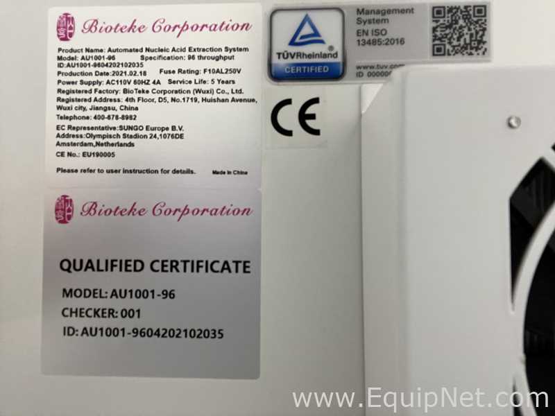 BioTeke Corporation AU1001-96 Automated Nucleic Acid Extraction System