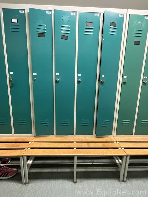 Lot of 2 4-Door Metal Wardrobe Lockers With Metal Stands