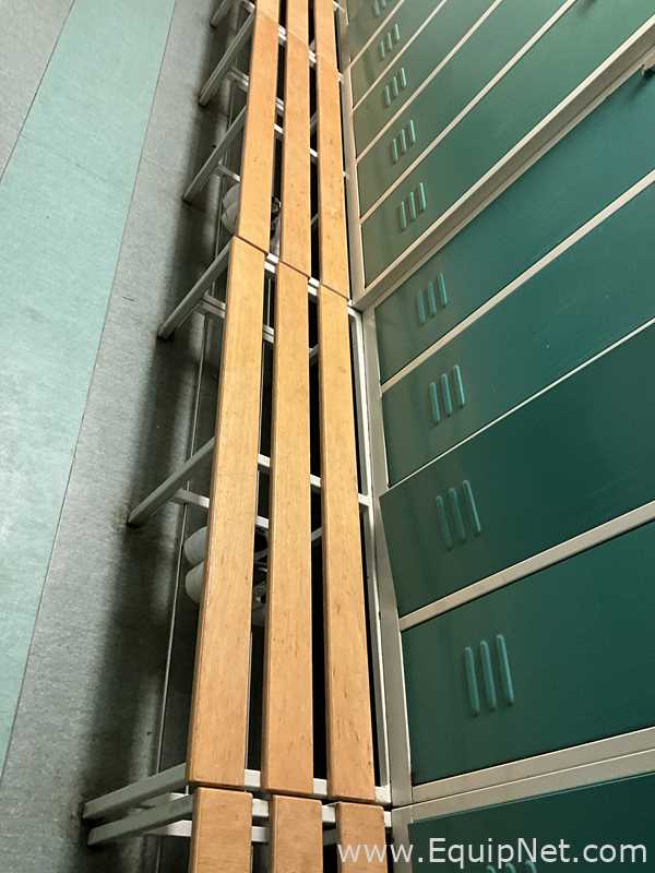 Lot of 2 4-Door Metal Wardrobe Lockers With Metal Stands